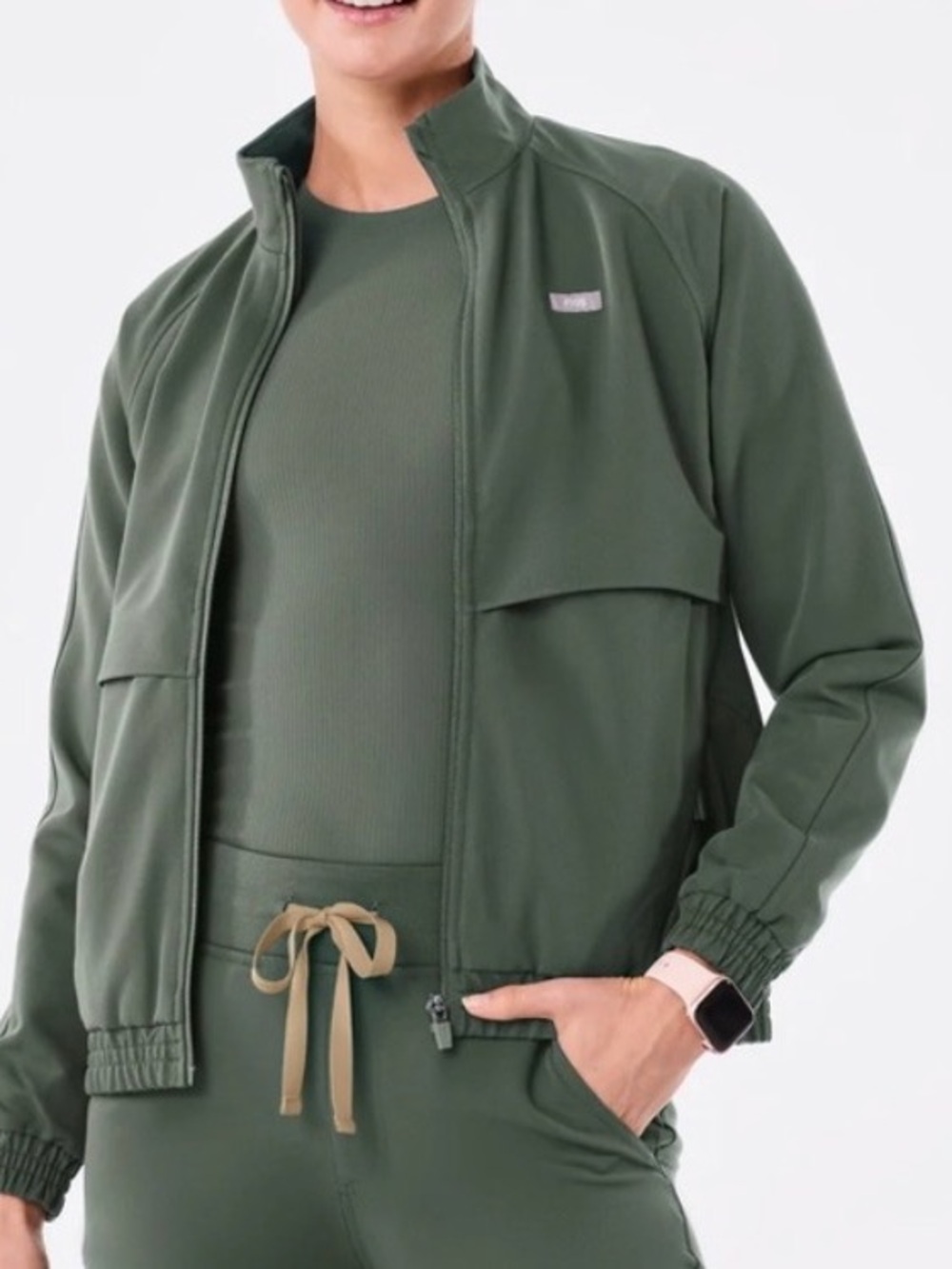 Figs Sydney Scrub technical collection zip Jacket Moss green size L